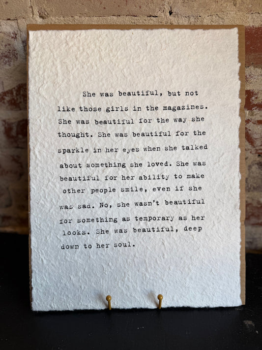 She Was Beautiful Paper Print - 12"x16