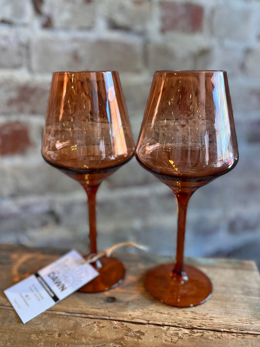 Floating Acrylic Glass Set- Muted Red