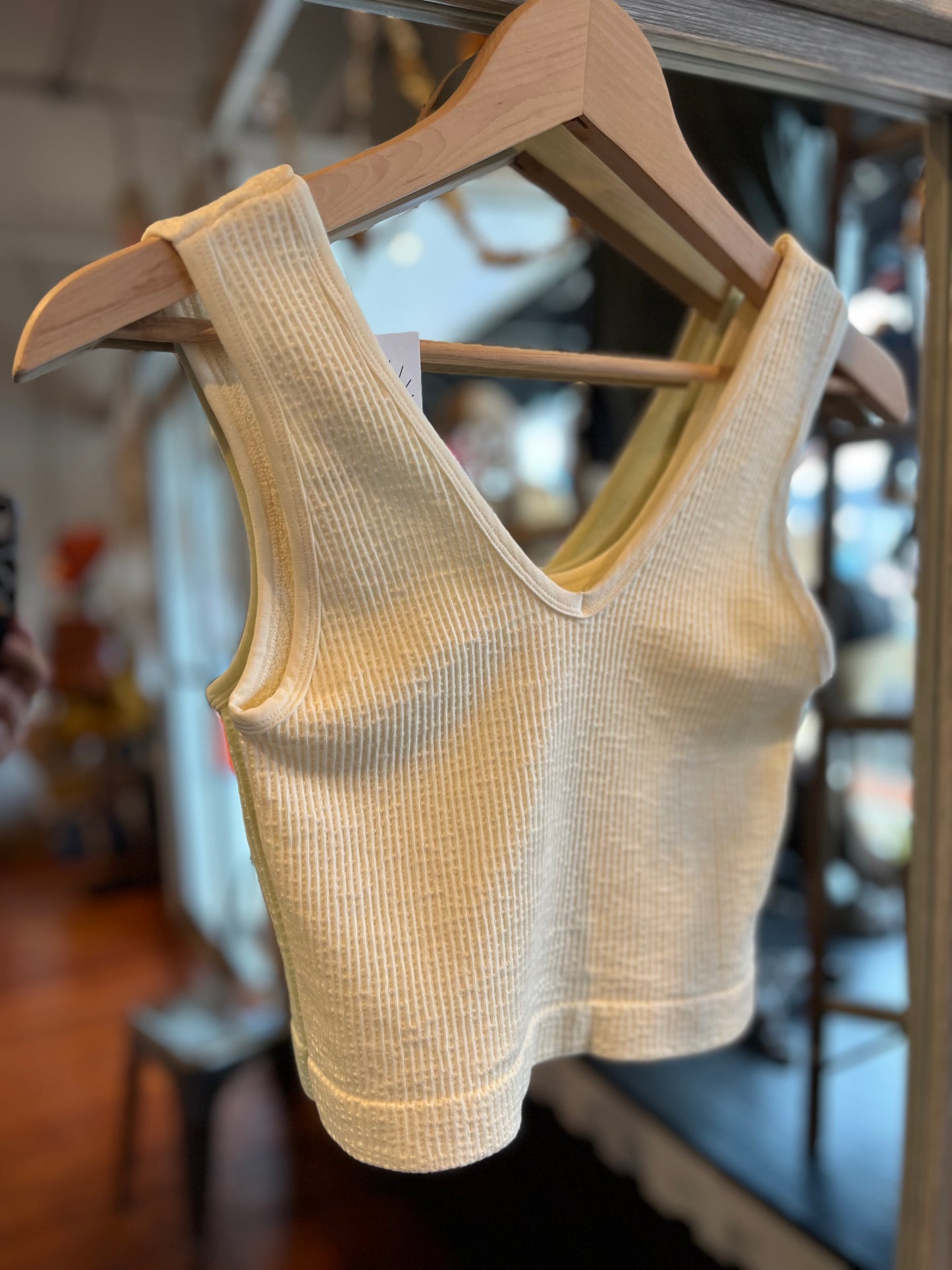 Simple Crop Tank- Cream