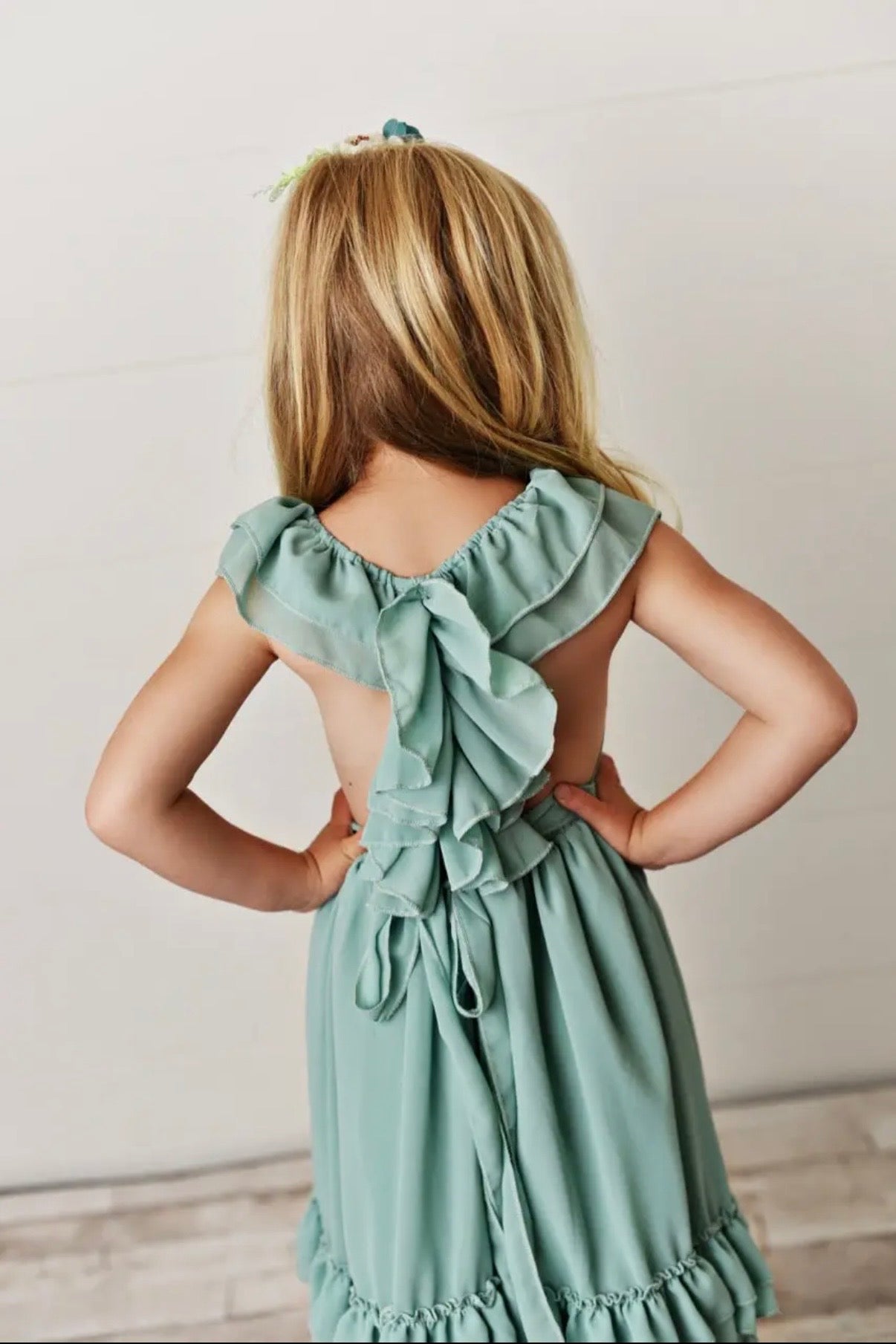 Mint Ruffle Back Dress - Toddler/Kids