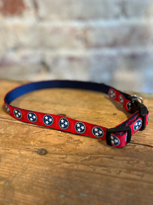 TriStar Narrow Dog Collar- red/blue