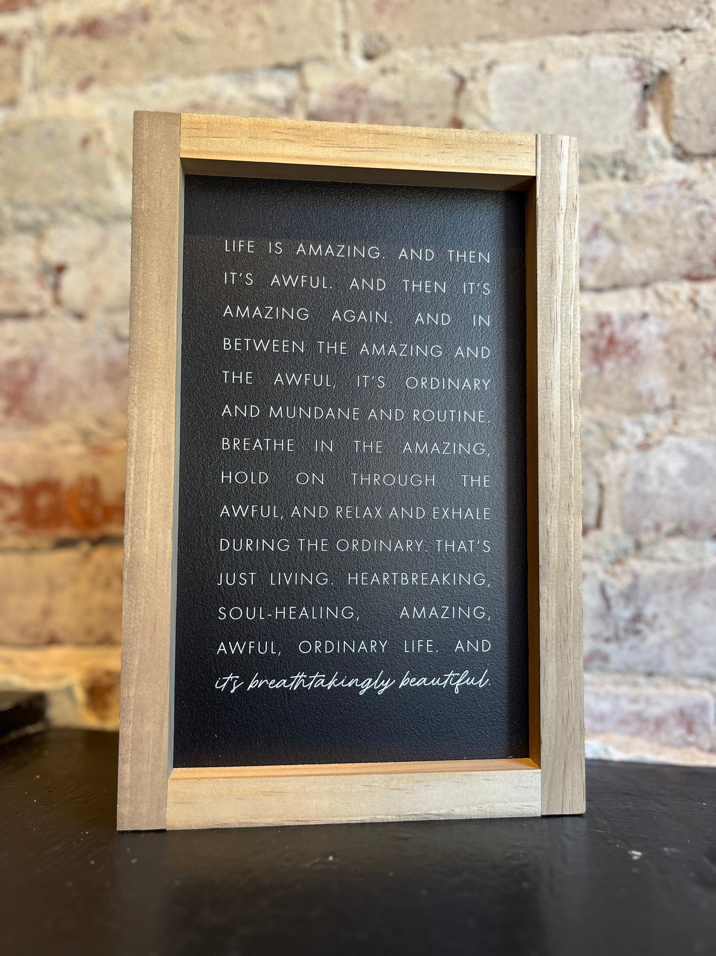 Life is Amazing Wall Art - 8x12 black