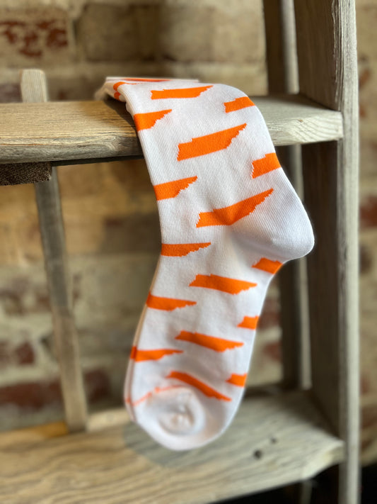 Tennessee State Men's Crew Socks- White