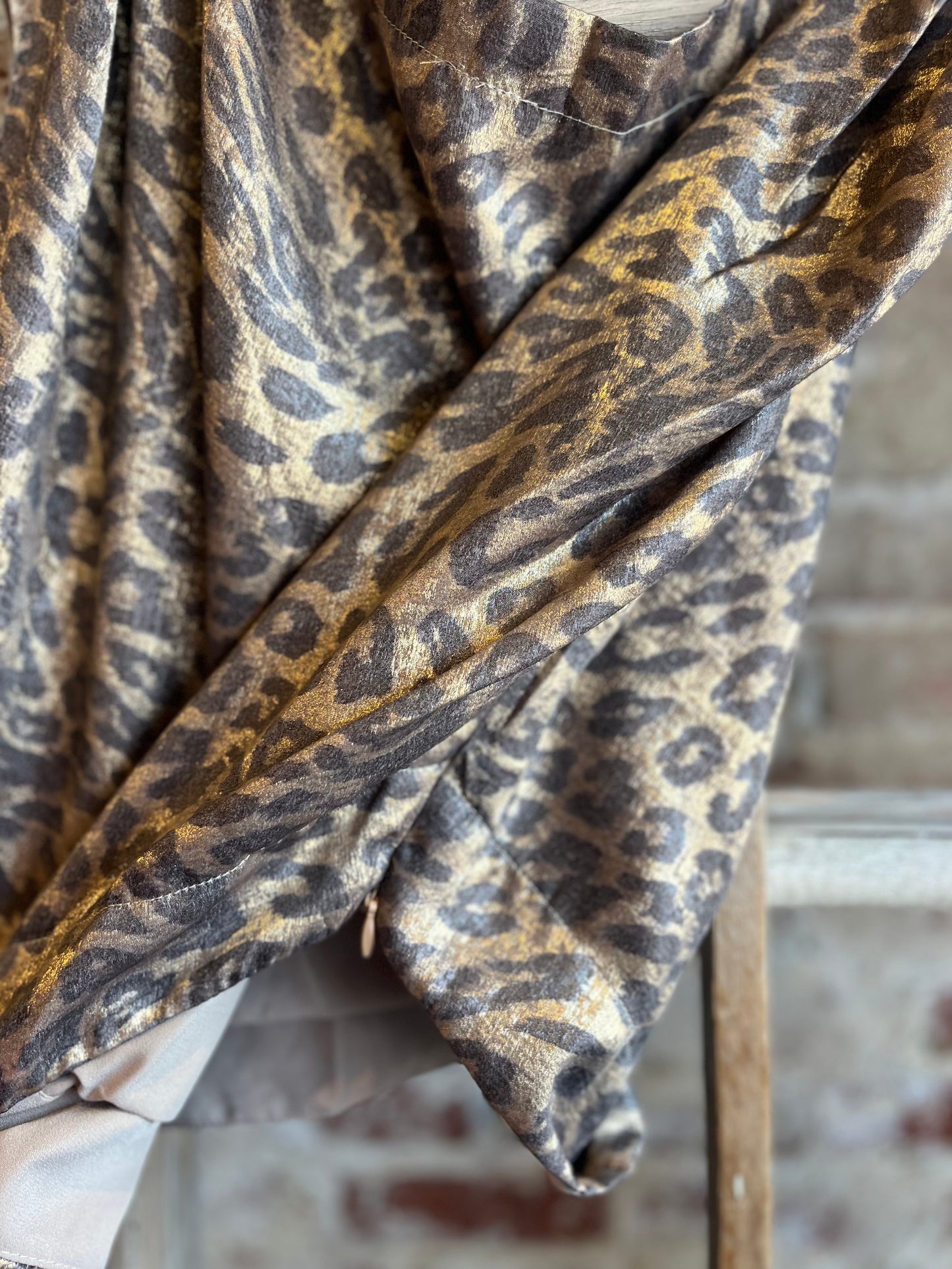 Satin Leopard Off The Shoulder Top