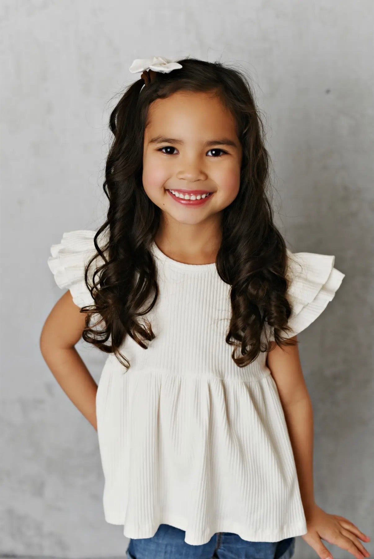 White Flutter Shirt - Toddler/Kid