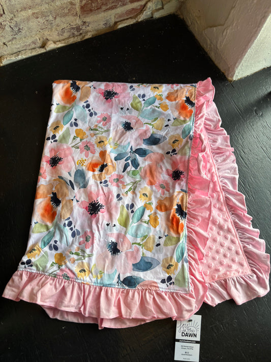 Watercolor Floral Minky Blanket