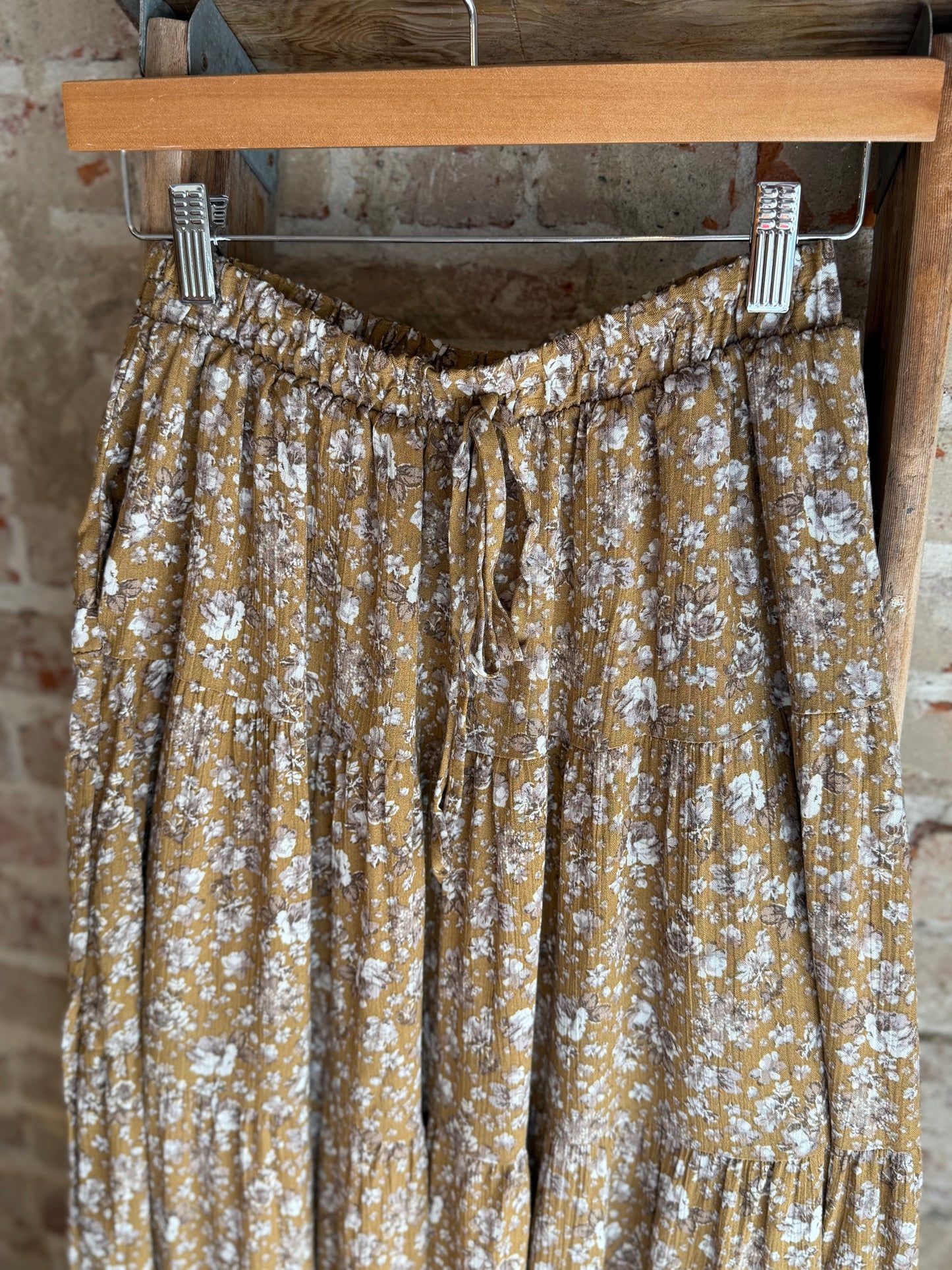 Floral Tiered Skirt w/ Pockets