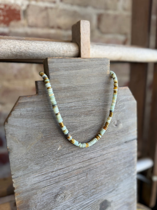 Coastal Stone Beaded Necklace-Waterproof