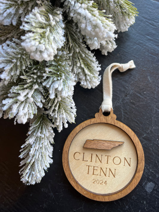 Clinton TN Wood Ornament