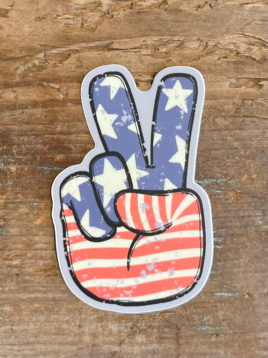 USA Peace Sign Sticker
