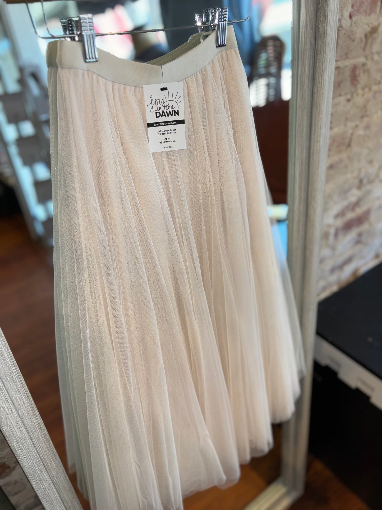 Tulle Midi Skirt- Cream