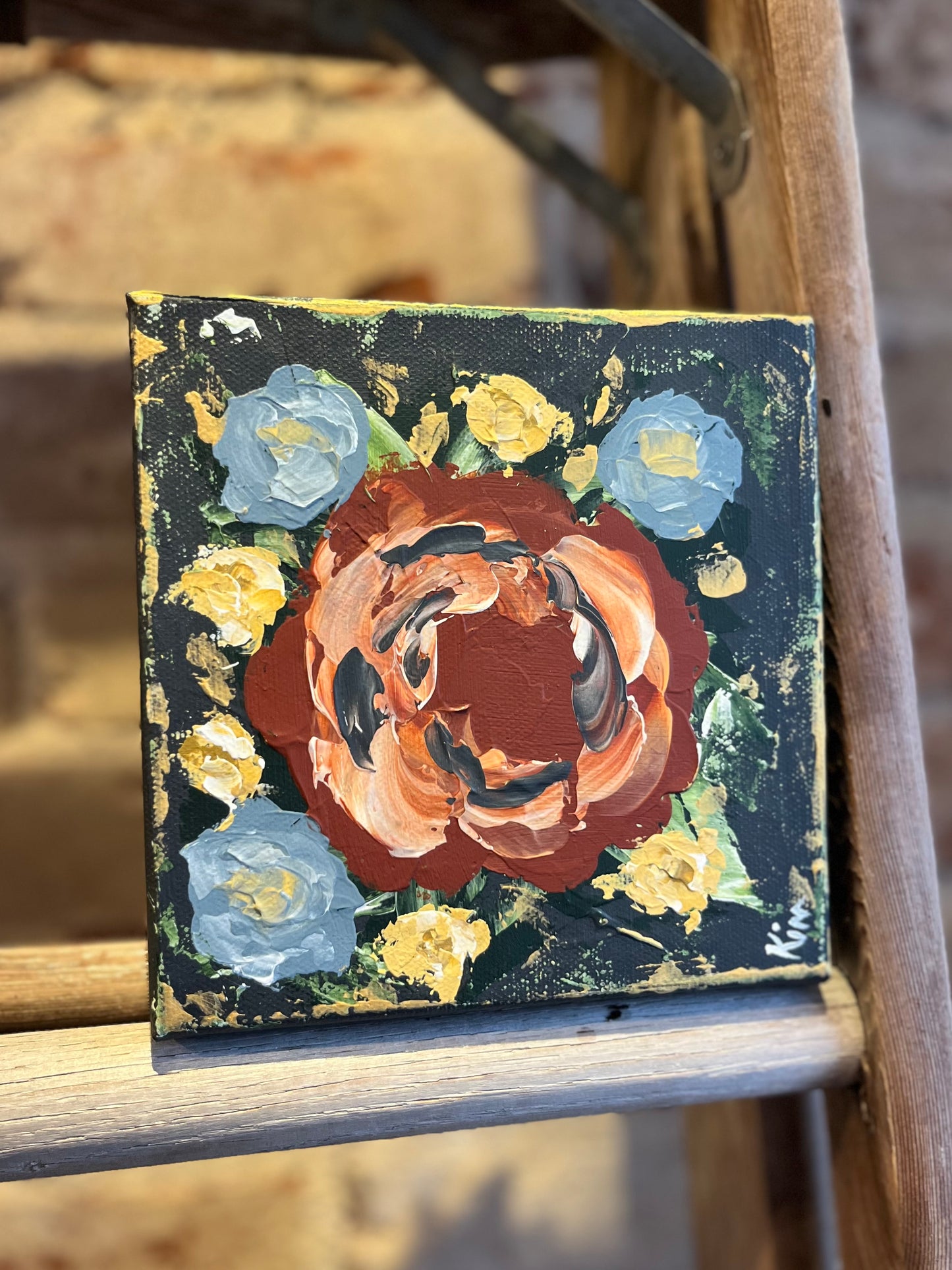 Rusty Rose Canvas - Handpainted