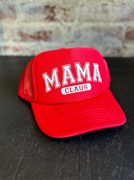 Mama Claus Trucker Hat- Red