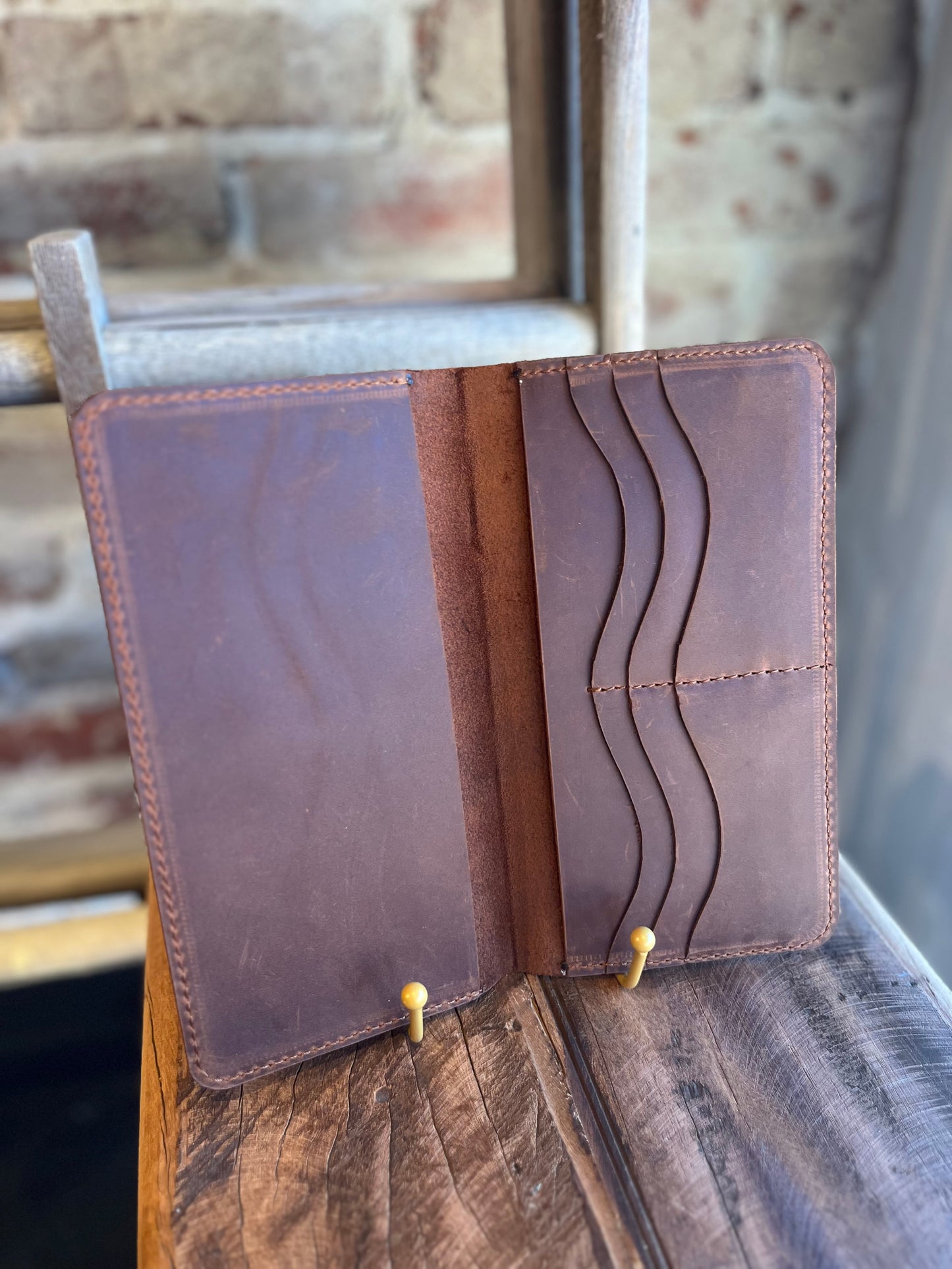 Leather Phone Wallet - Chestnut
