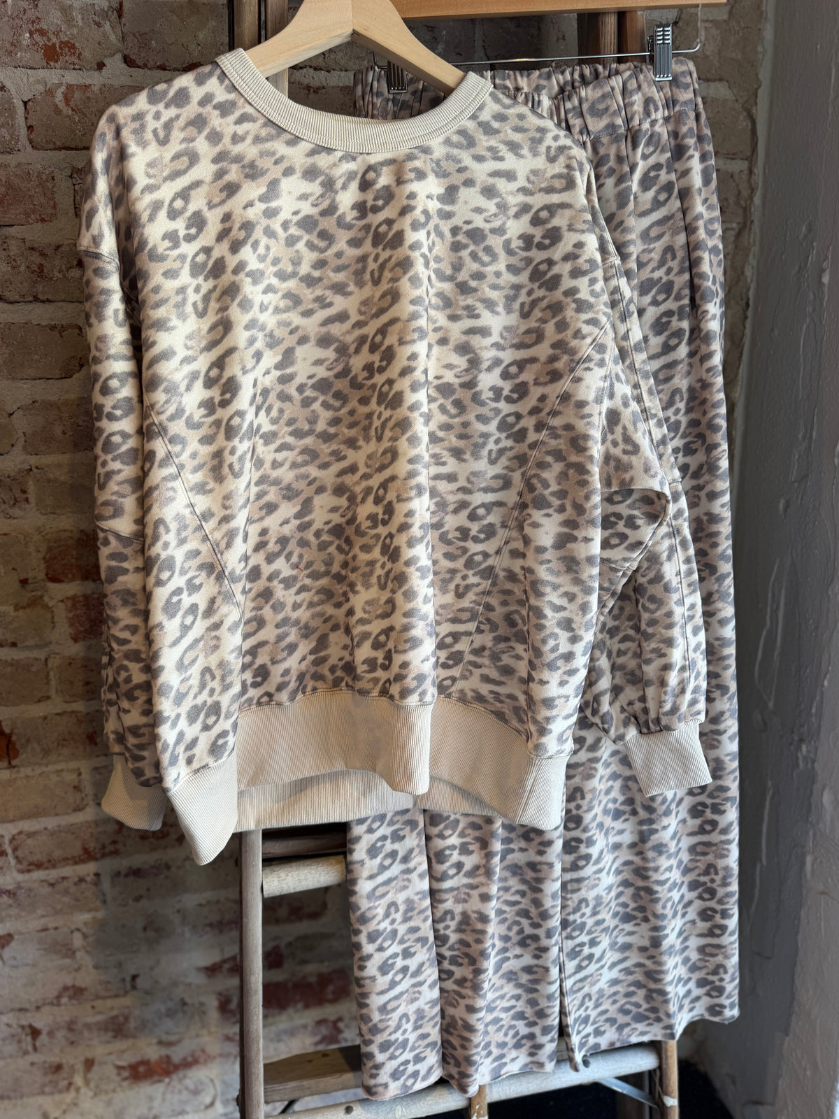 Leopard Fleece Oversized Crewneck