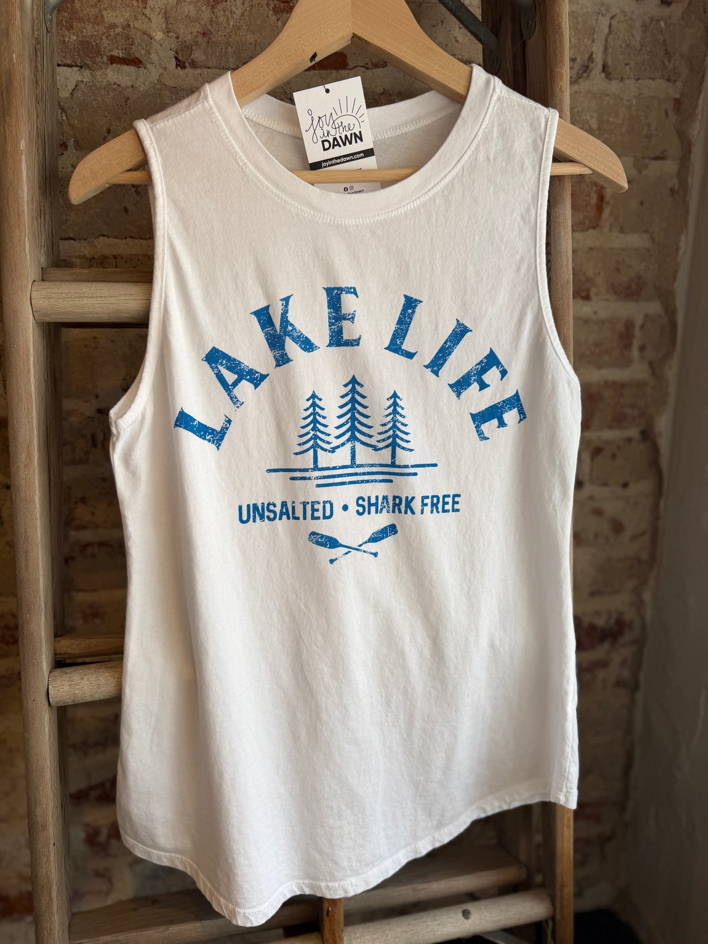 Lake Life Tank Top - White