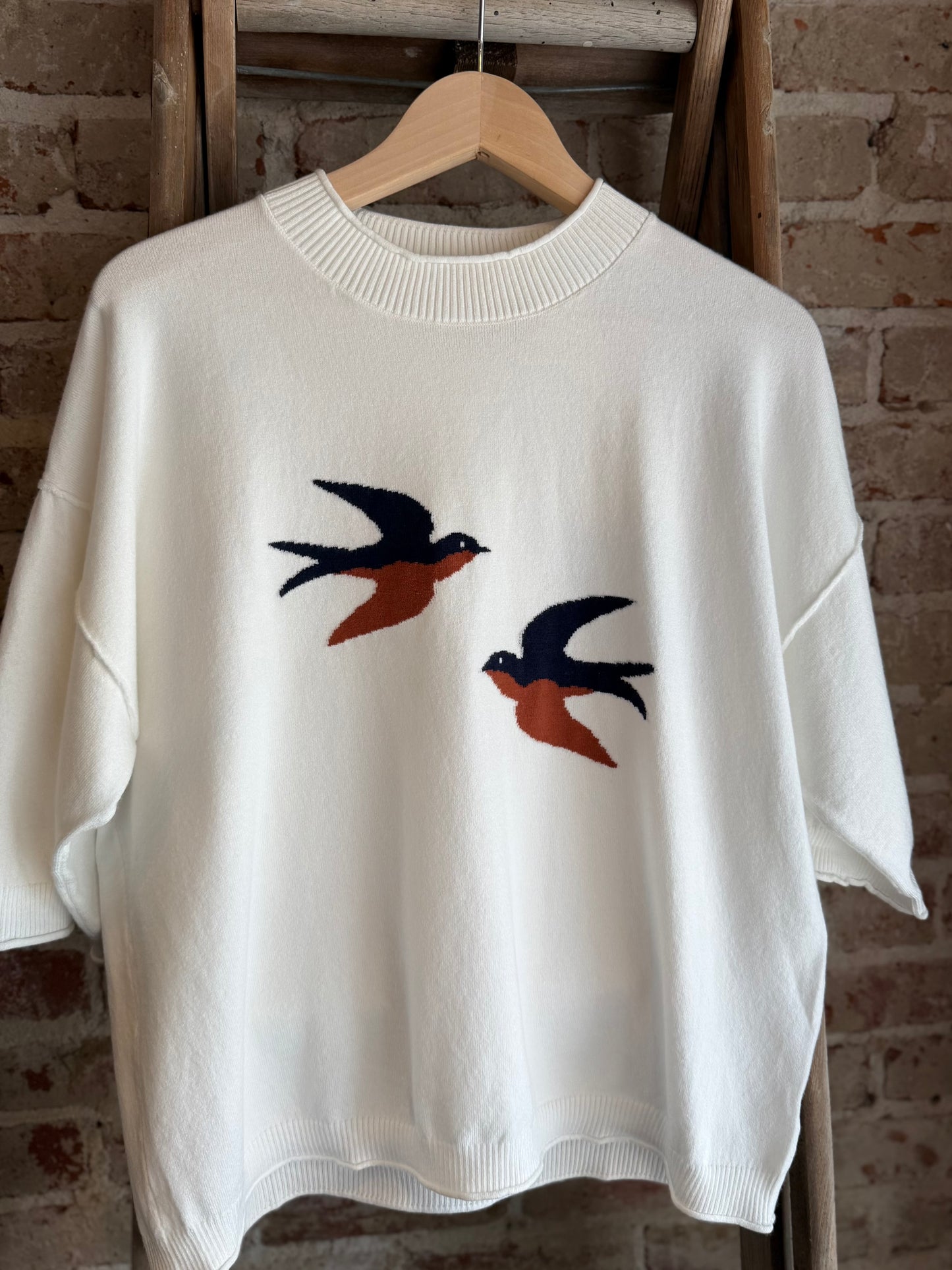 Bird Charmer Sweater- Cream