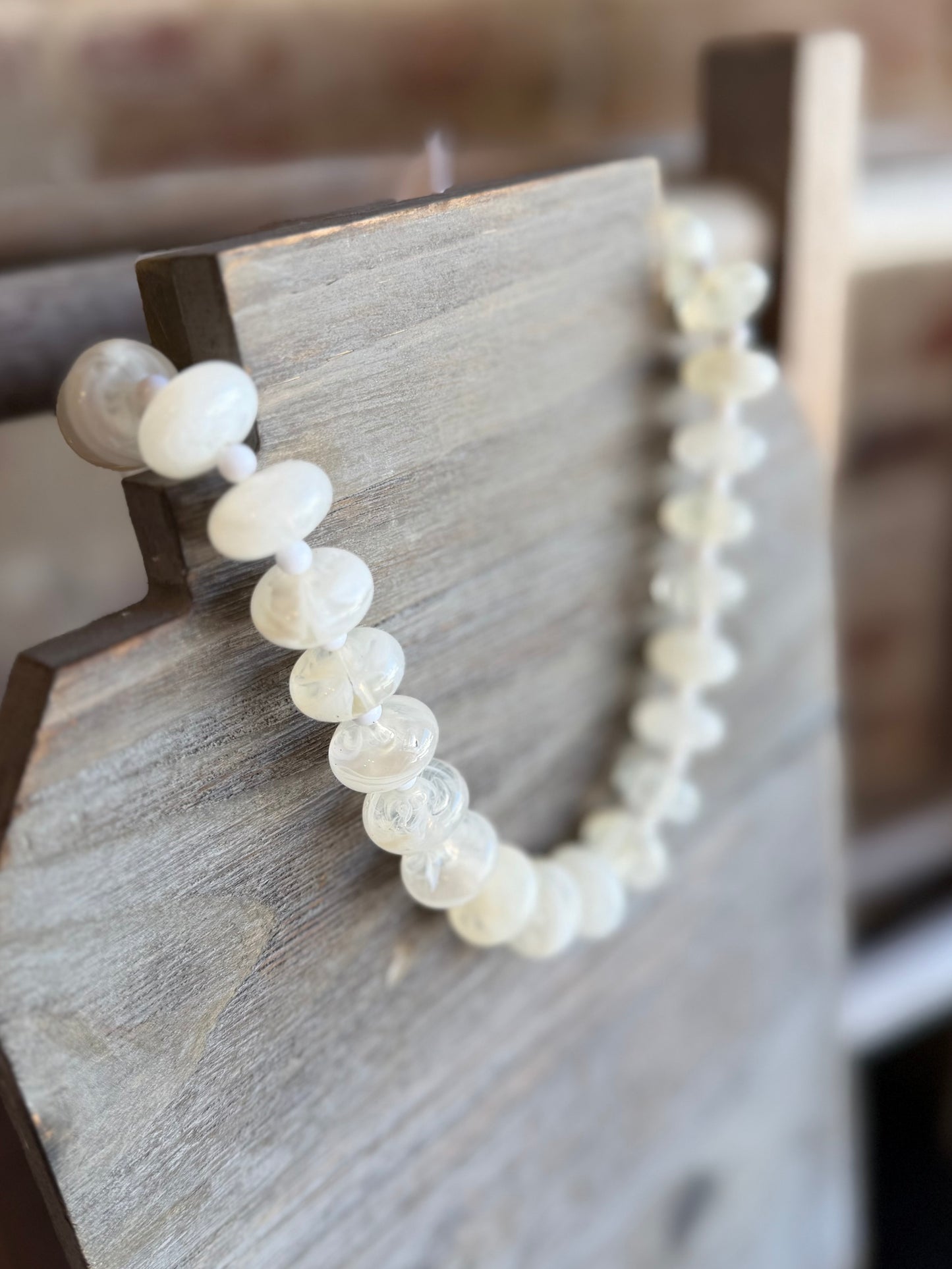 Circle Bauble Ball Necklace - Ivory