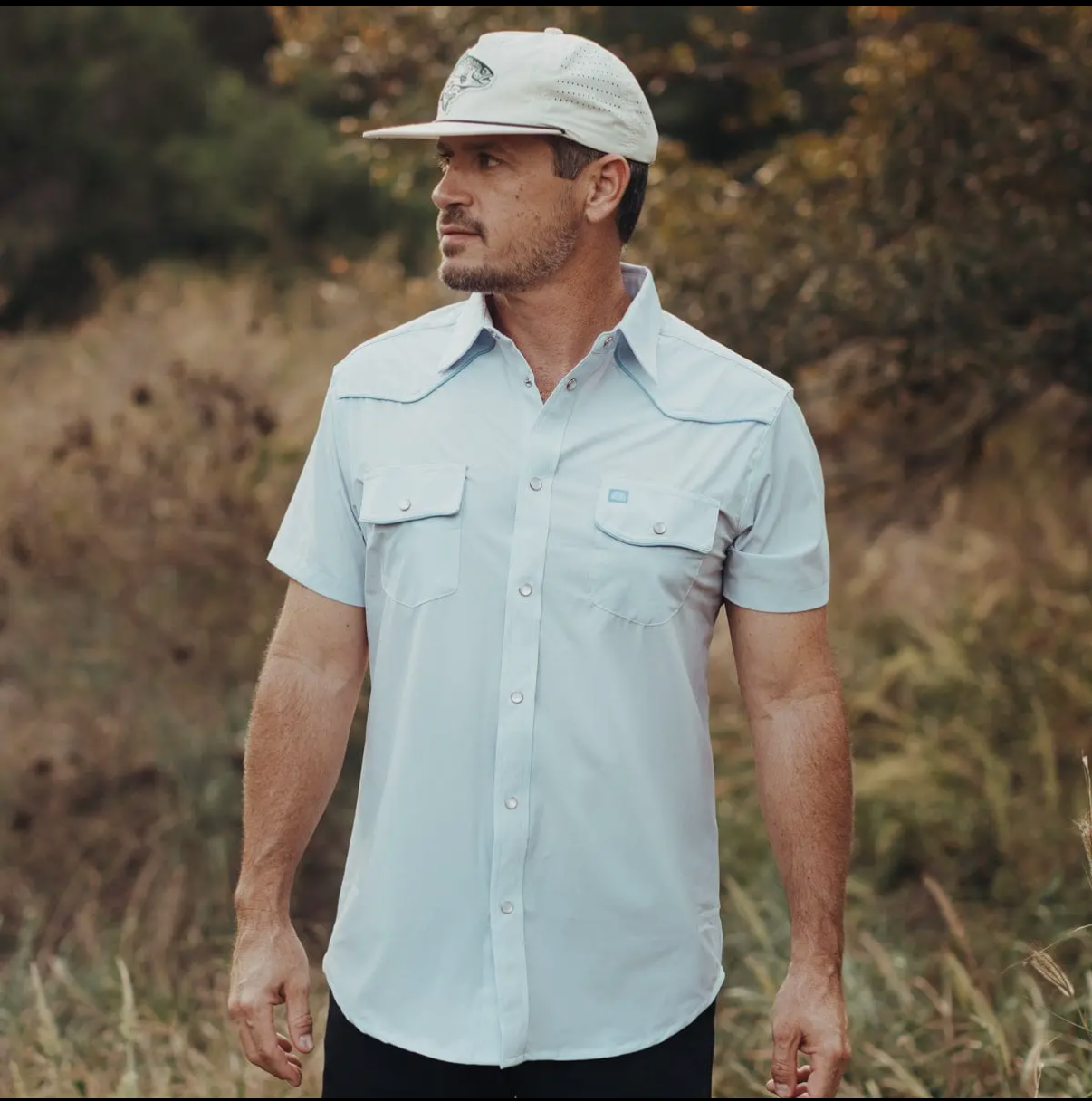 Men’s Pearl Snap Shirt -Blue