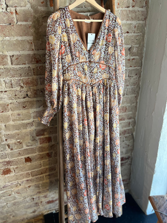 Flowy Buckhorn Brown Maxi Dress