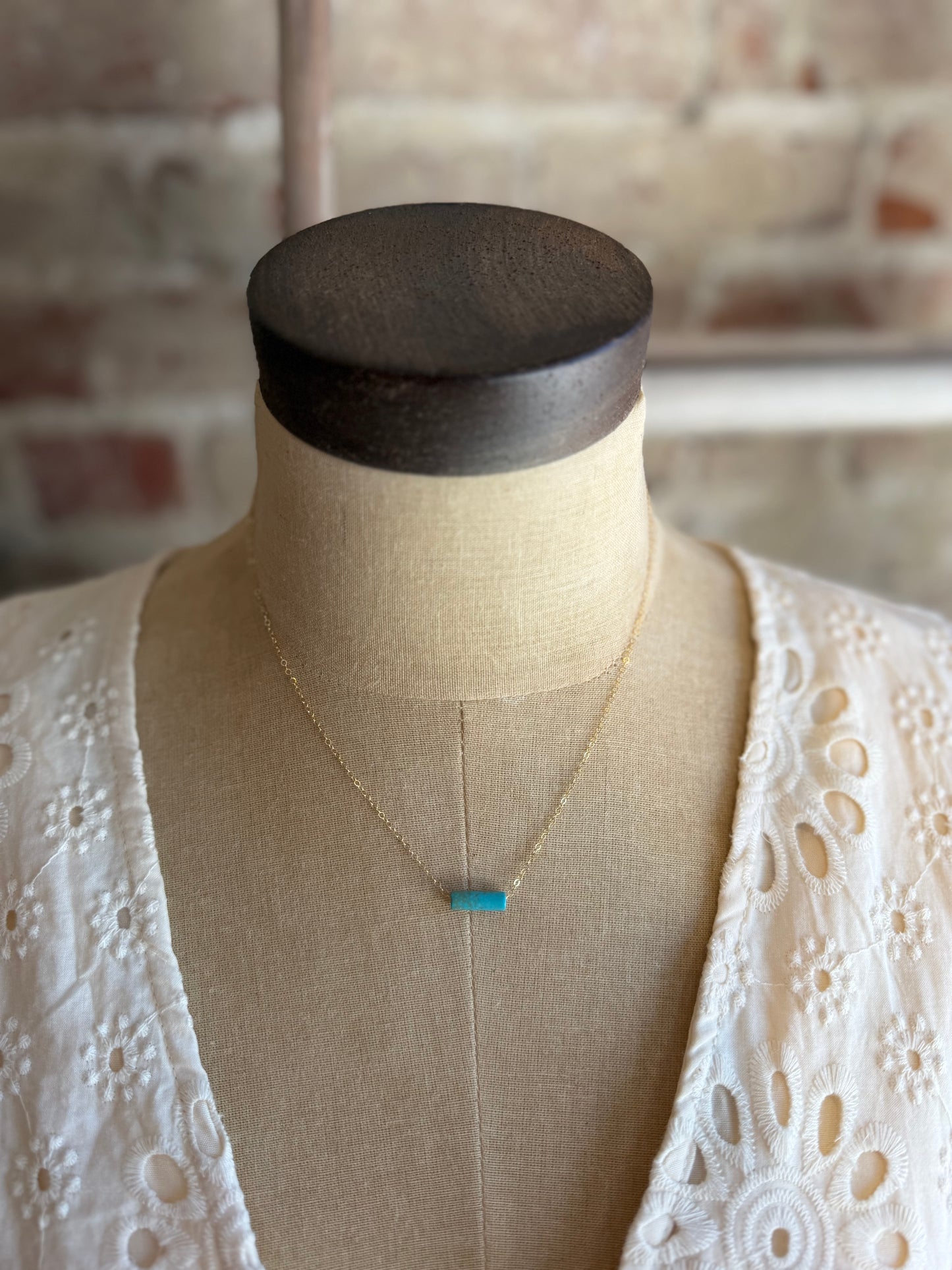 Turquoise Tube Pendant Necklace
