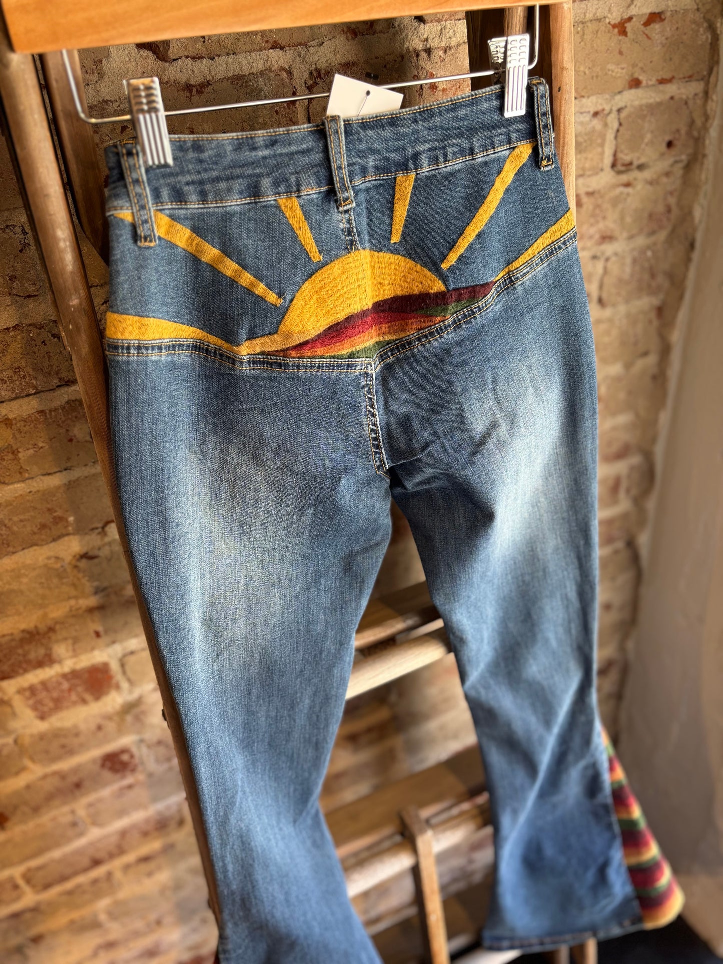 SUNRISE Embroidered Flare Jeans