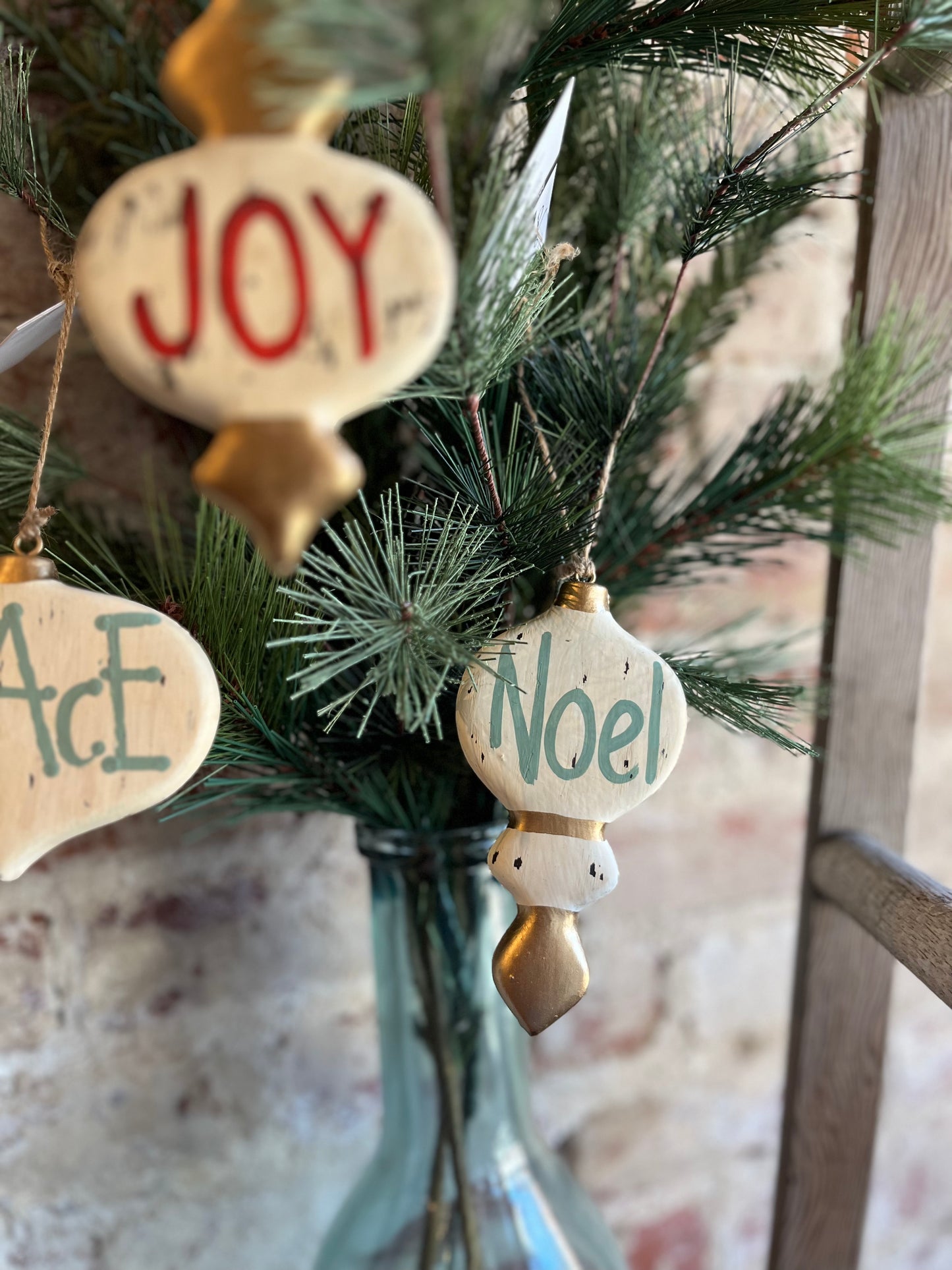 Paper Mache Ornaments- Noel