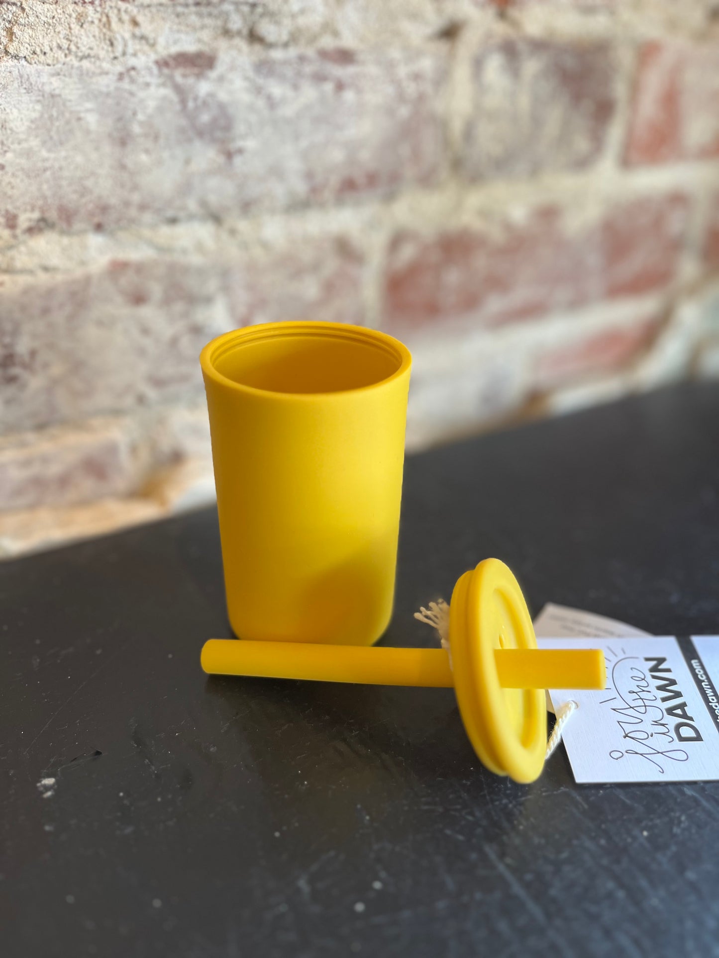 Toddler Silicone Straw Cup - Mustard