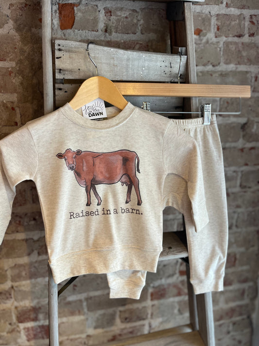 Raised in a Barn Cow Jogger Set - Toddler/Kids