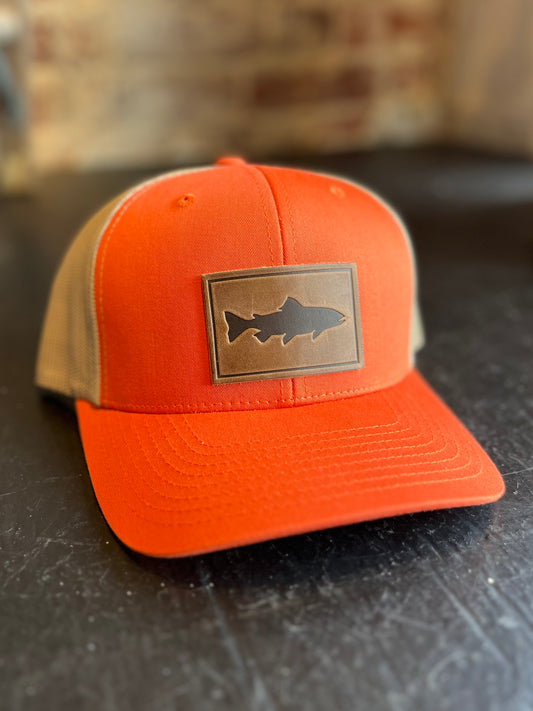 Trout Hat- Orange/Khaki