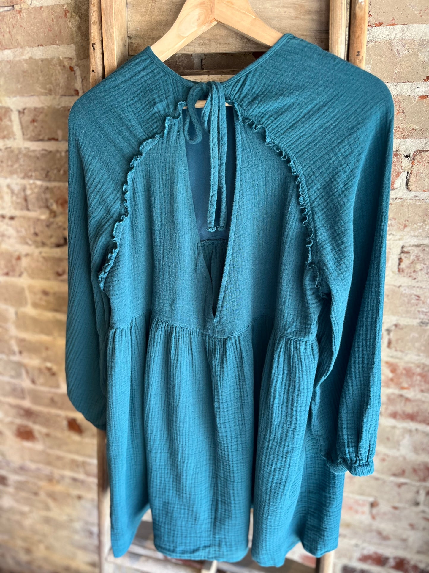Muslin Tunic w/ Open Back- Teal