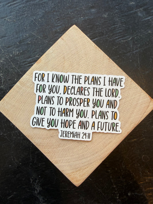 Jeremiah 29:11 Sticker