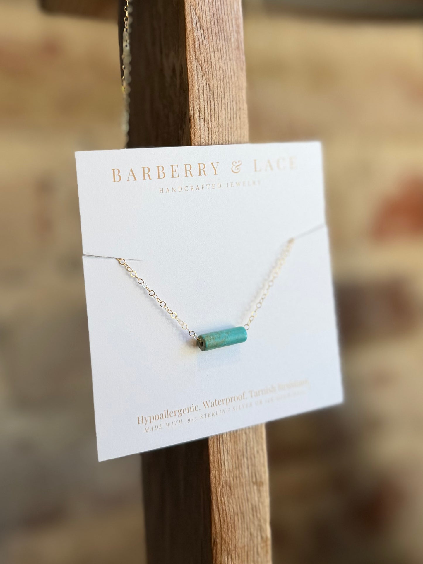 Turquoise Tube Pendant Necklace