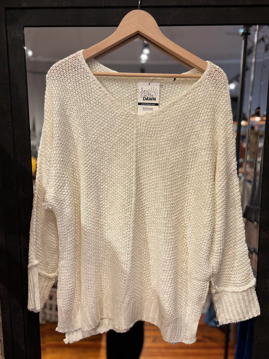 Reverse Seam Loose Fit Sweater - Cream