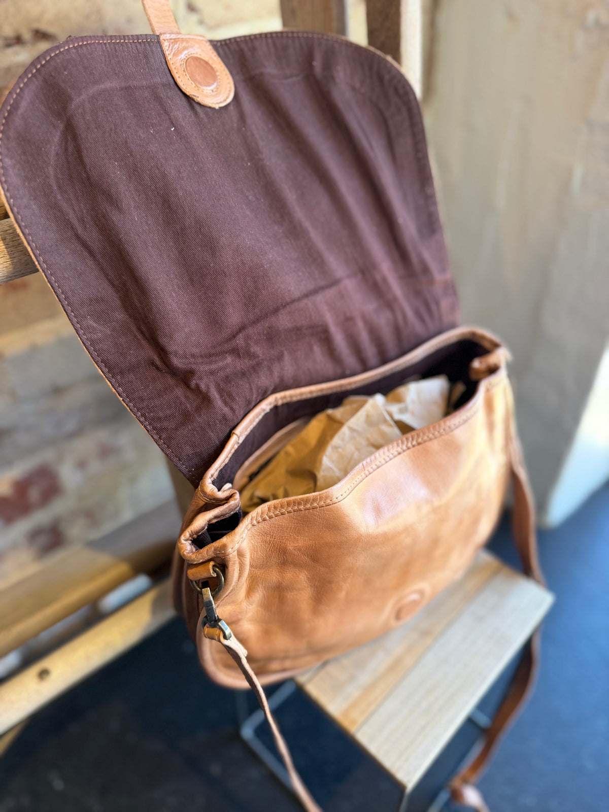Sequoia Leather Bag - Tan Rustic