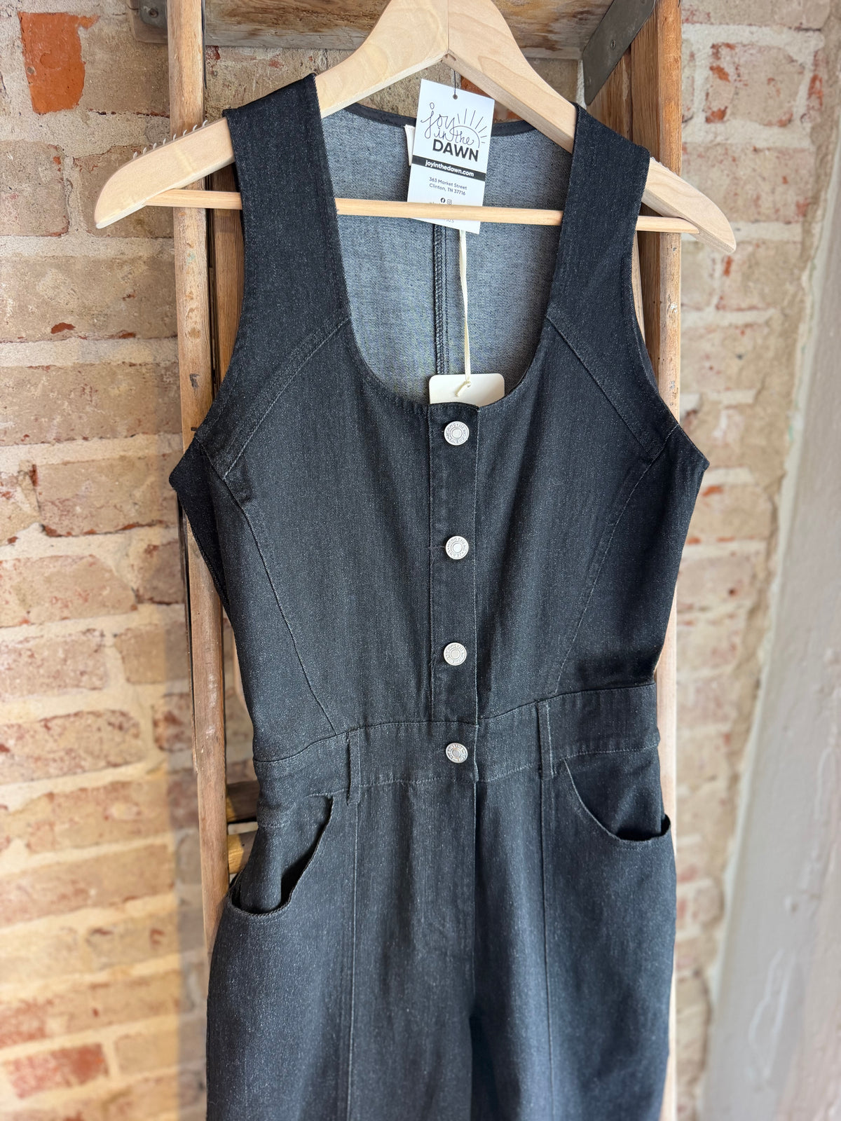 Black Denim Wide Leg Jumper
