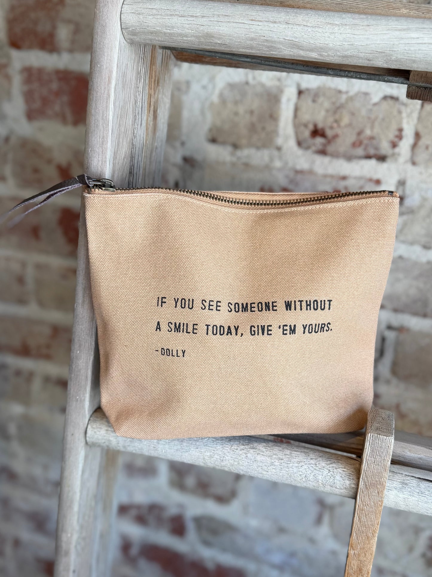 Without A Smile Canvas Zip Bag