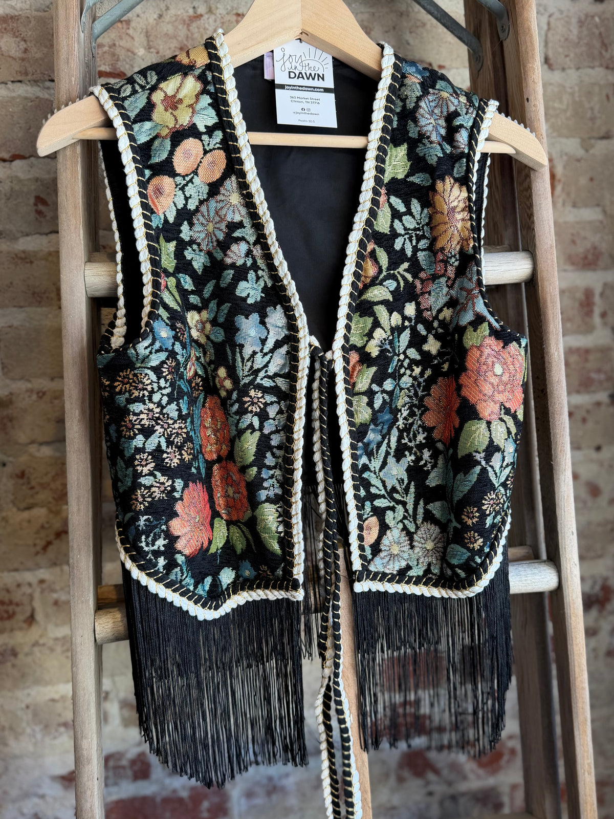 Western Tapestry Fringe Vest