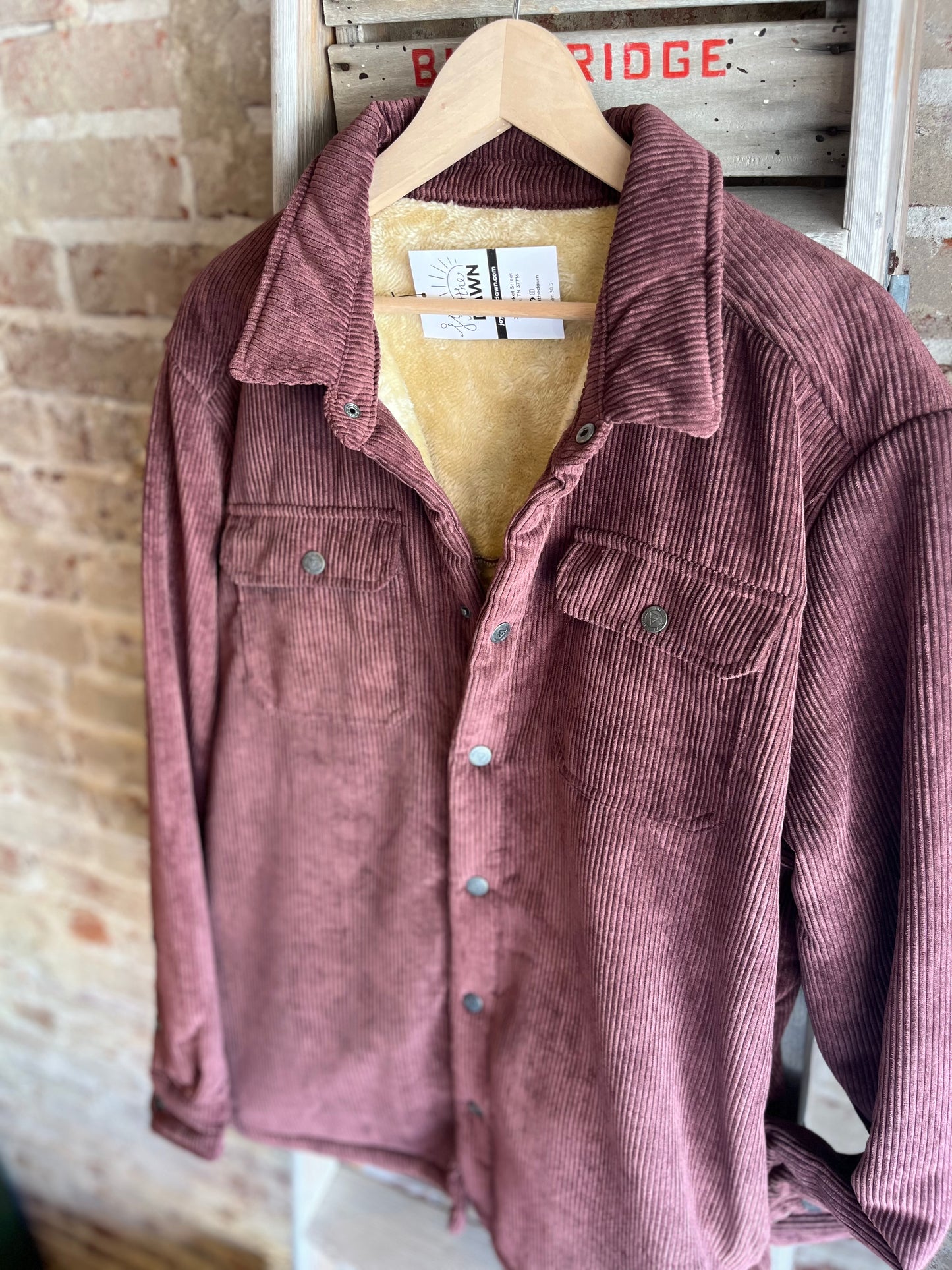 Plum Sherpa Corduroy Shacket- Men