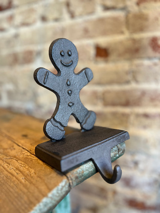 Cast Iron Stocking Holder- Gingerbread