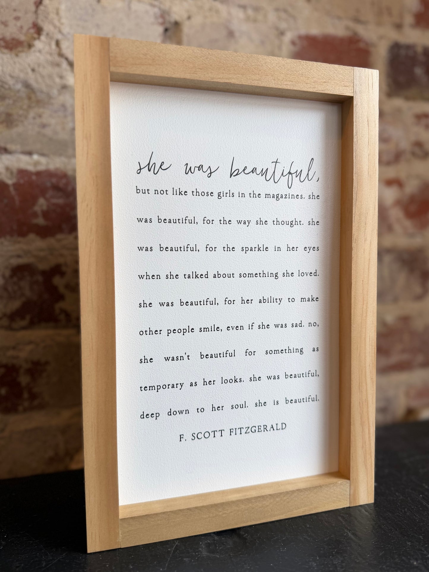 She Was Beautiful Wall Art - 8x12 Light Oak