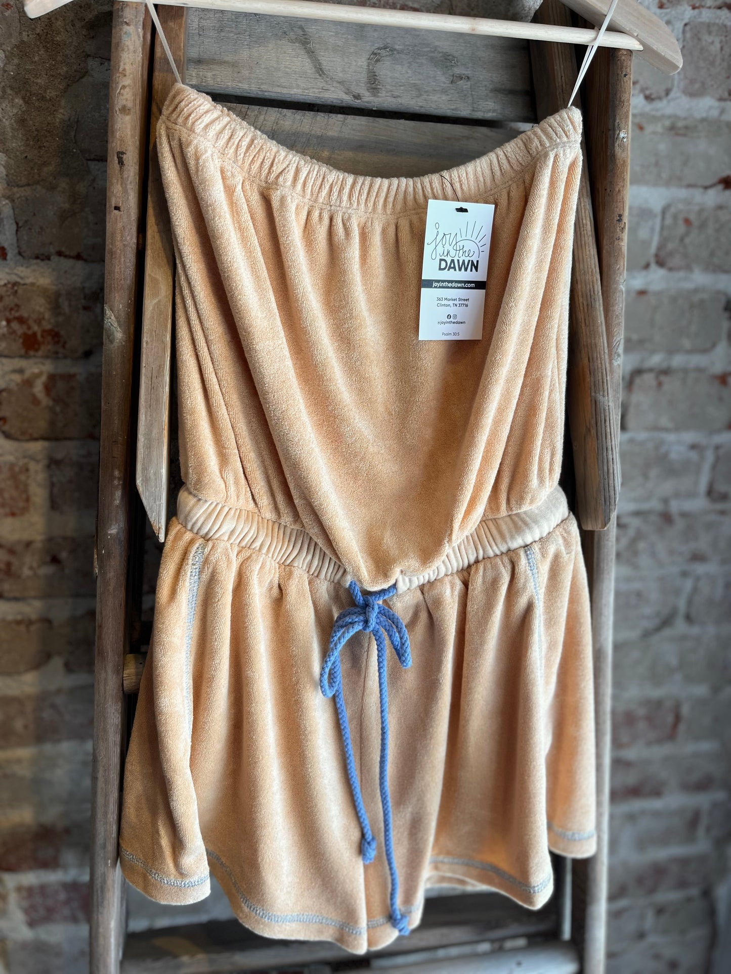 Terry Cotton Tube Peach Romper
