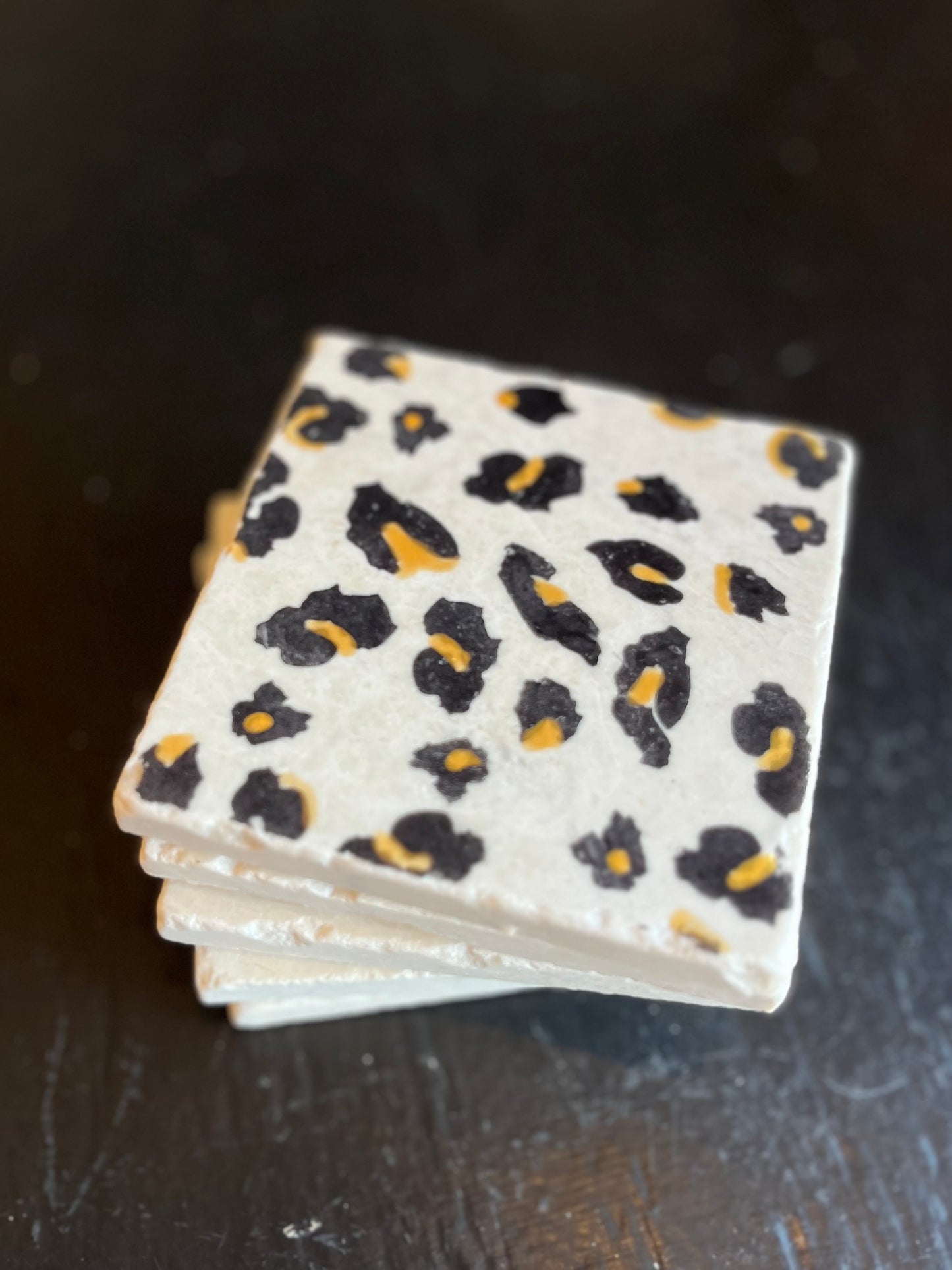 Cheetah Print Marble Coaster