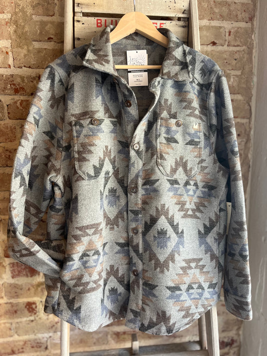 Smokey Aztec Fleece Shacket- Men