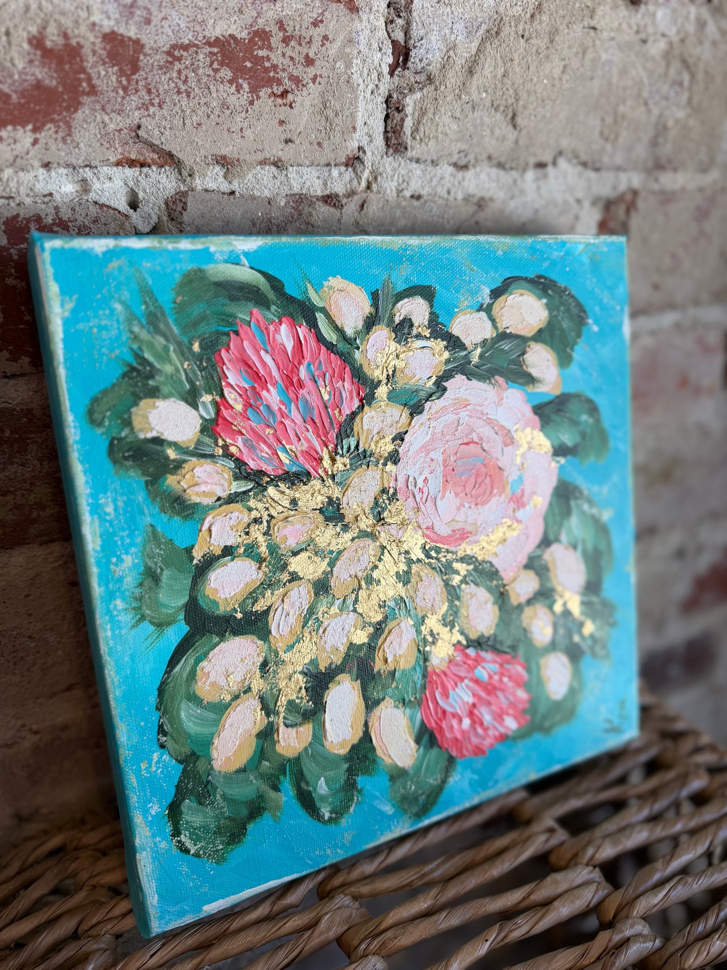 Tropical Lush Canvas - 10x10" Hand painted