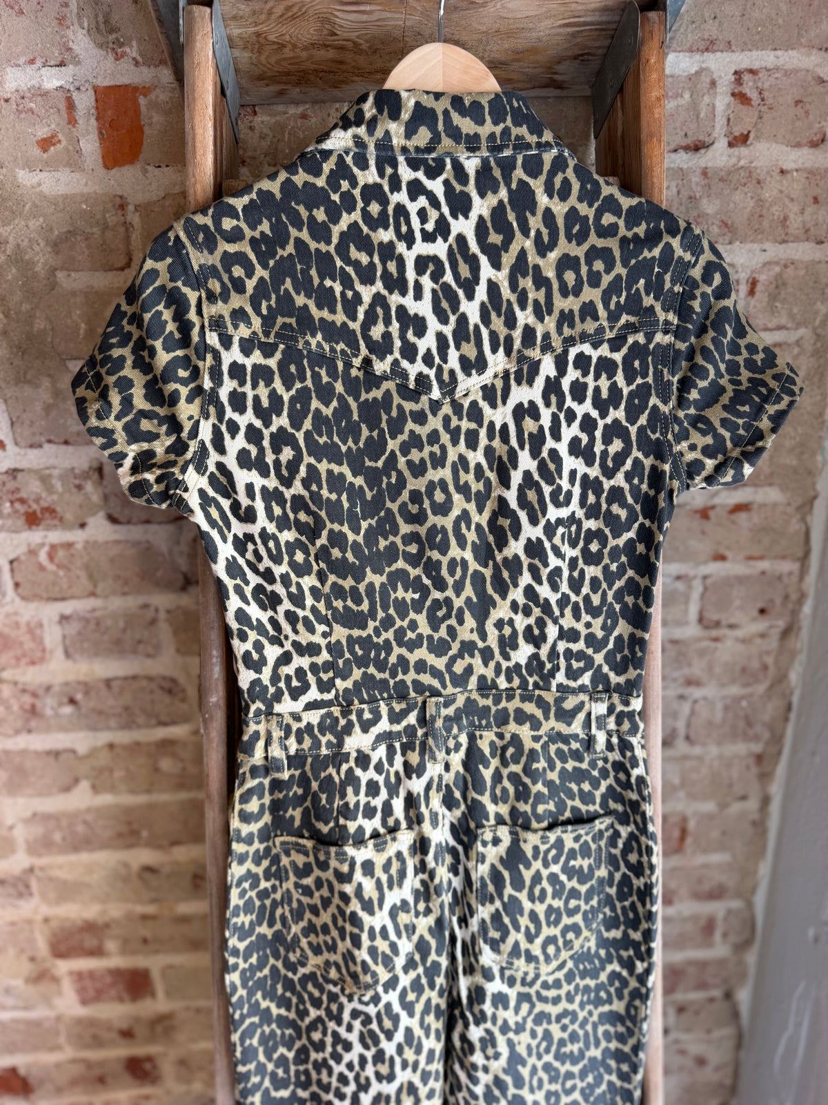 Denim Leopard Jumpsuit