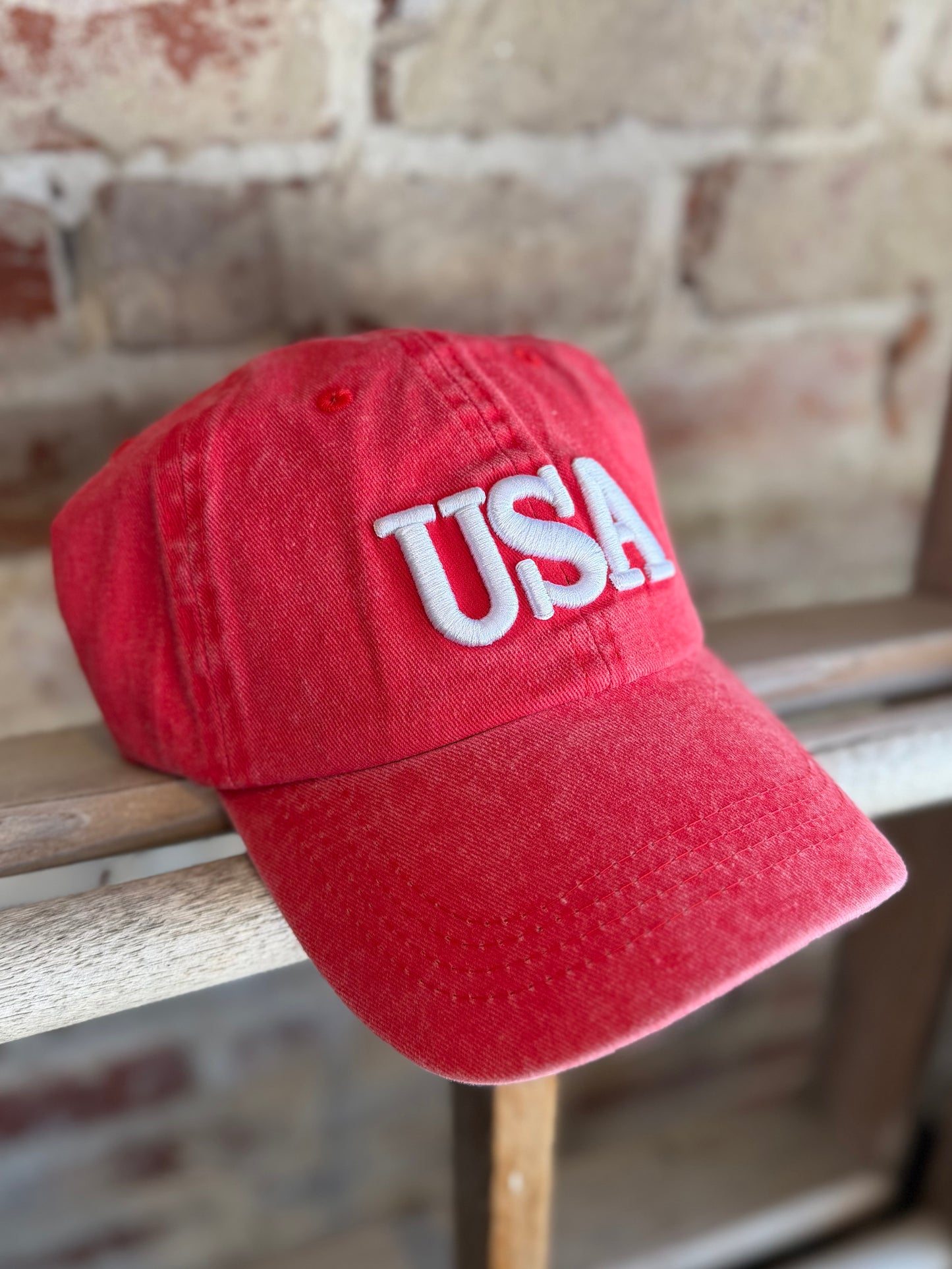 USA Baseball Hat - Red