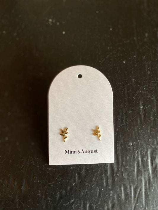 Olive Branch Gold Plated Earrings
