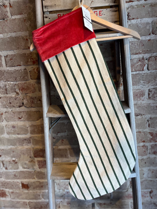Oversized Striped Stocking - Red