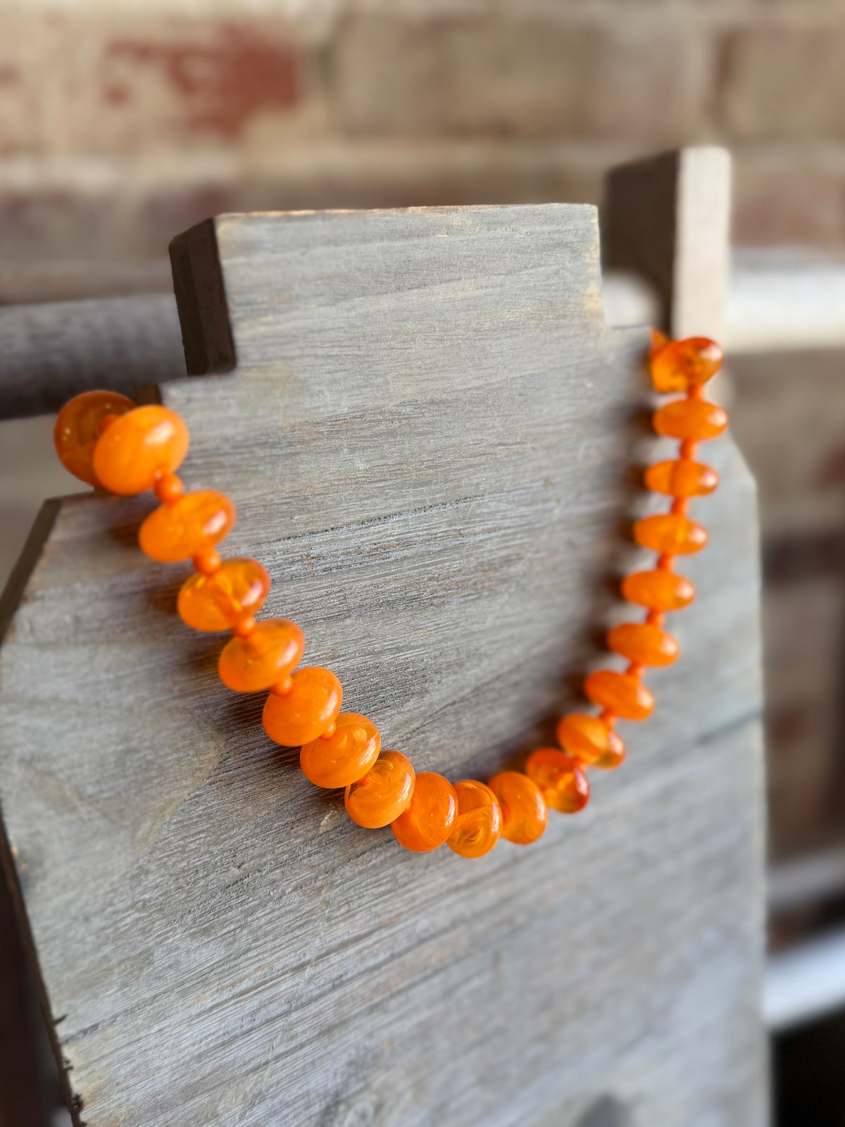 Circle Bauble Ball Necklace - Orange